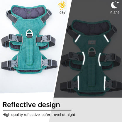 Reflective No-Escape Dog Harness with Control Handle – Padded Nylon Vest for Training, Walking & Anti-Theft Safety