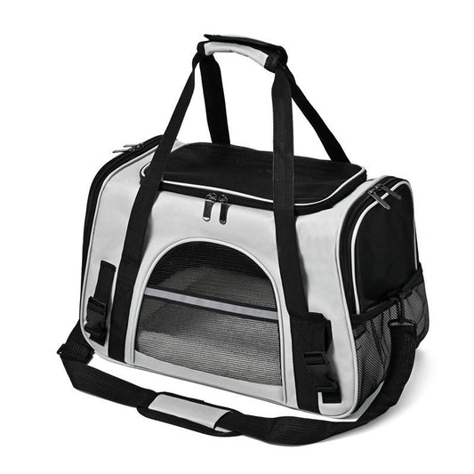Foldable & Expandable Pet Carrier Bag - Mesh Breathable Cat/Dog Travel Bag, Convertible Crossbody Handbag for Small Pets